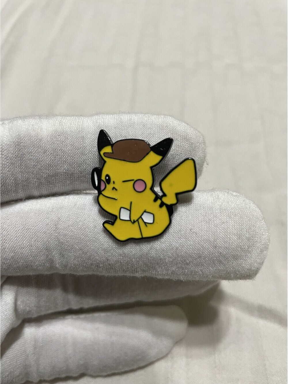 Pikachu detective enamel pin brooch anime cartoon cute pokemon